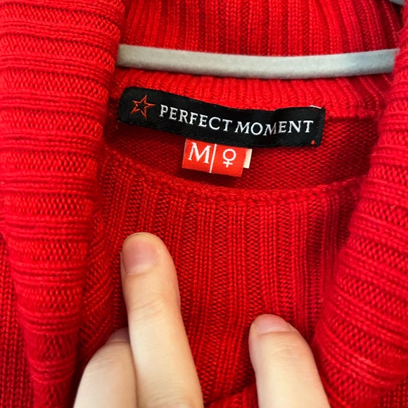Perfect Moment Ski Marina wool turtleneck Red color block size M - Picture 5 of 9